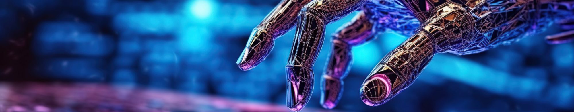 AI machine learning hand robot and human